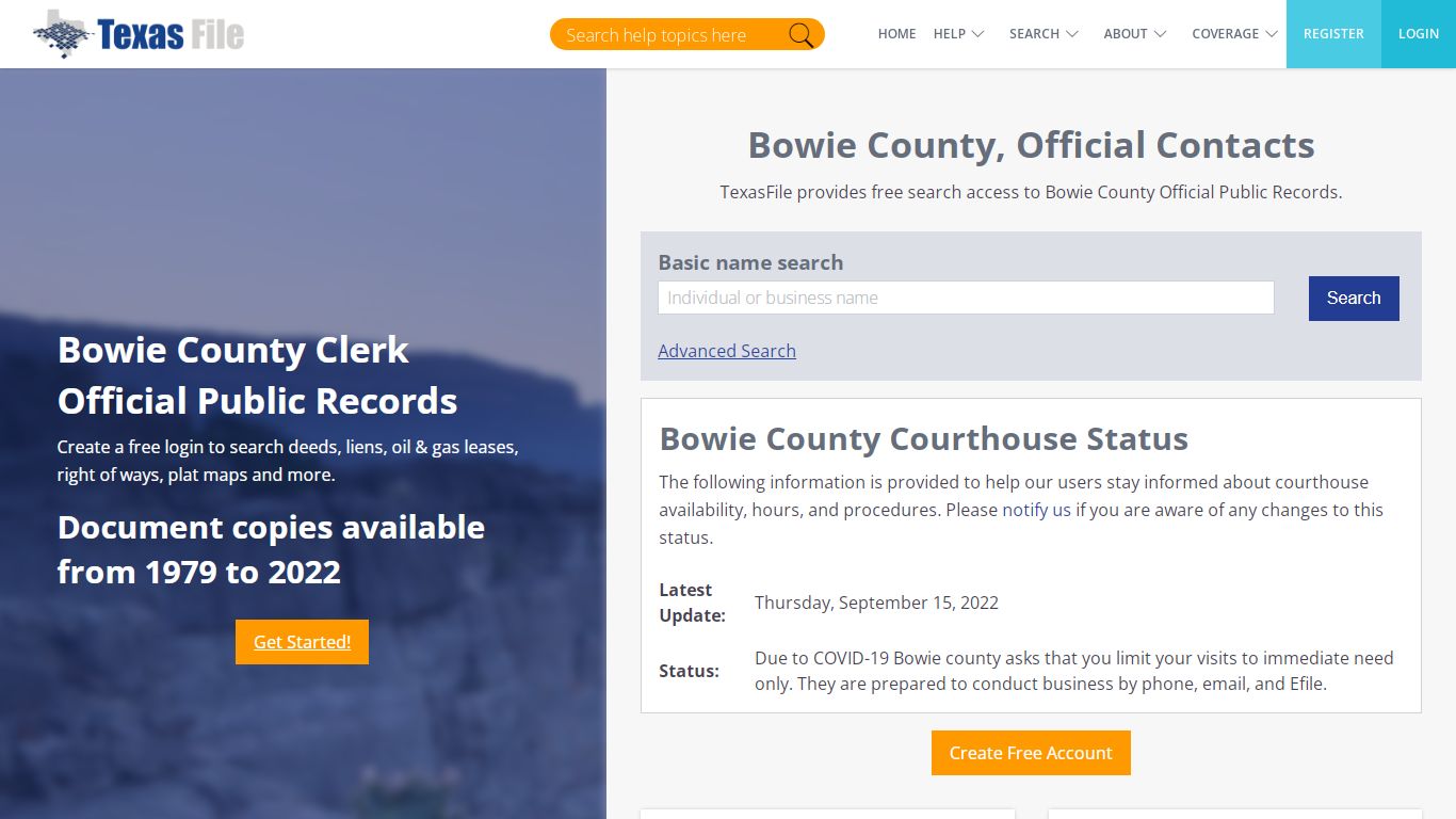 Bowie County Clerk Official Public Records | TexasFile